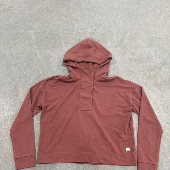 Vuori Tops - Vuori Waffle Knit Hoodie Solid Mauve Size Small